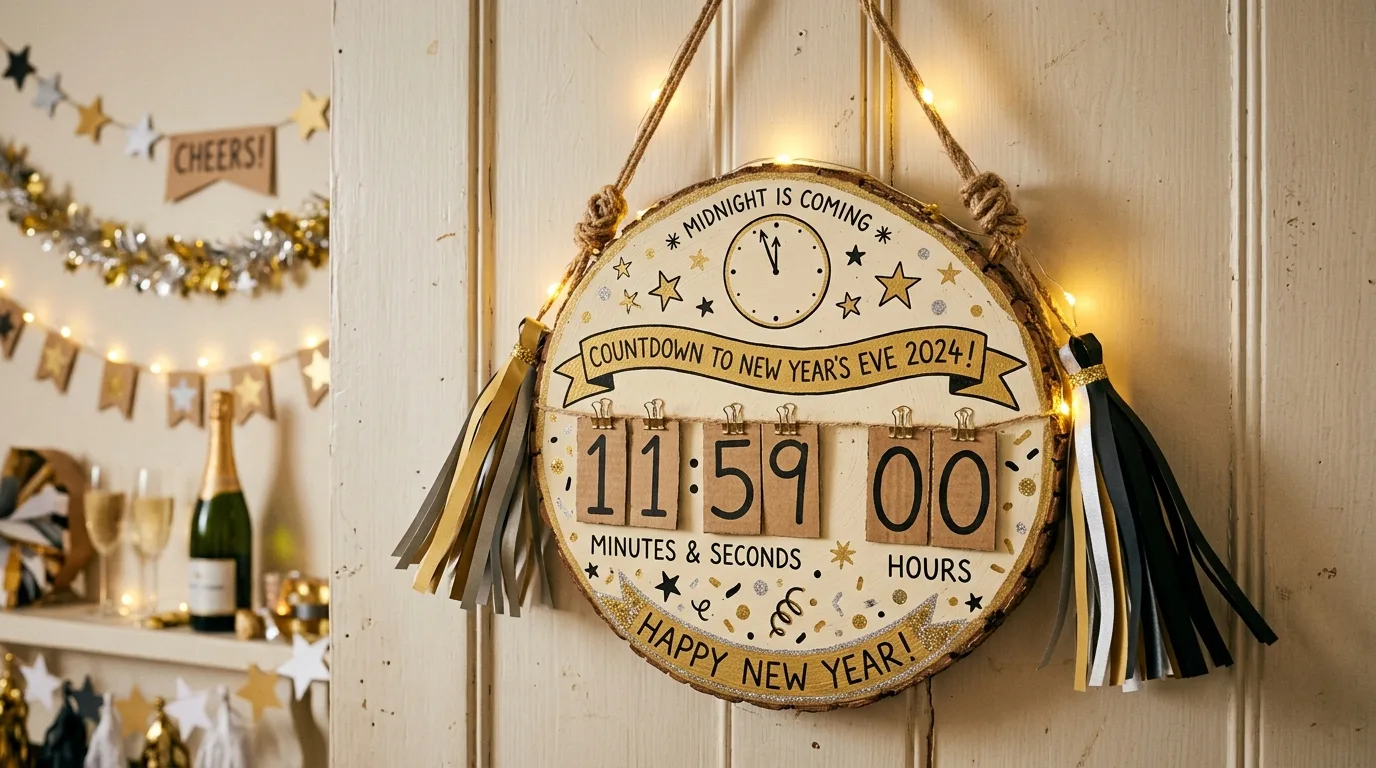 DIY countdown clock decoration for New Year's Eve